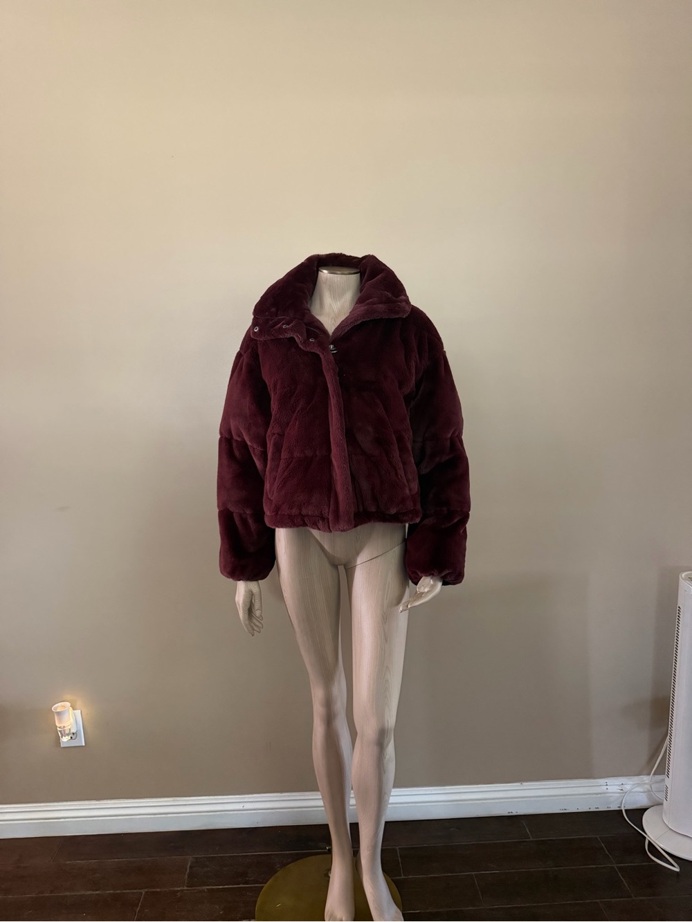 Arizona Jean Company Plush Teddy Jacket in Burgundy